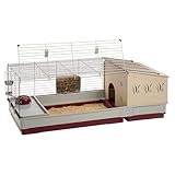Ferplast - Meerschweinchen Käfig - Hasenkäfig - Kaninchenkäfig - Häuschen und Zubehör Inklusive - Viel Platz für Kaninchen - Öffnenden & Modular 142 x 60 x h 50 cm - Krolik, 140 PLUS