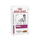 Royal Canin Veterinary Renal | 12 x 100 g | Diät-Alleinfuttermittel für ausgewachsene Hunde | Zur Unterstützung der Nierenfunktion | Mit schmackhaften Stückchen in Soße