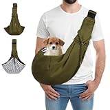 Hundetragetasche, Hundetragetasche bis 7.5kg, Tragetuch Hund Haustier für Welpen, Tragetuch Hund für Hunde und Katzen Spaziergänge und Aktivitäten im Freien (grün)