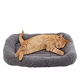 Enjoying Haustierbett 26 x 38cm Katzenbett für Schlafen der Welpen, Anti-Rutsch-Boden, Quadratisches Kissen
