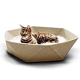 CanadianCat Company | Katzenbett Zoey aus Filz ca. 65 x 65 x 16 cm | beige | Kuschelbett, Katzennest, Filzbett, Filzkorb - das Designbett für Katzen