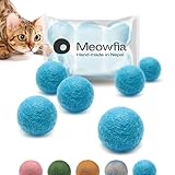 MEOWFIA Wollball Spielzeuge - Bälle 6er-Set, sicher für Katzen und kleine Hunde - 4cm und 6cm Filzwolle Spielzeug für Hund und Katze - 4cm