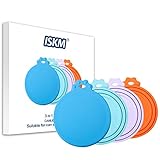 ISKM Silikon Deckel 4er Pack Sortierte Farben für Haustier Lebensmittel Dose 3 in1 Größe Flexibler Deckel Passt Alle Standard-Dose für BPA frei & FDA-Zertifiziert Haustiere (Blau Cyan Lila & Orange)