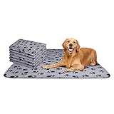 Nobleza - 6 x Hundedecke Weiche Fleecedecke Waschbare Deck für Haustier Hunde Katzen Welpen Weiche Warme Matte, Grau, 75 * 75 cm