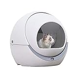 HAOHAO Cat Litter Box, Automatische Haustierkatzentoilette, Automatische intelligente Katzentoilette, Deodorant Spritzwassergeschützt und geräuscharm, saubere elektrische Katzenklo, Weiß