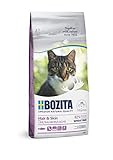 BOZITA Hair & Skin Weizenfrei mit Lachs - Trockenfutter für erwachsene Katzen, dass Haut- und Fellpflege unterstützt, 2 kg