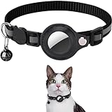 Airtag-Katzen-Halsband, kompatibel mit Apple Airtag, Sicherheitsschnalle, Anti-Drosselung (schwarz)
