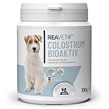 ReaVET Colostrum Pulver für Hund & Katze 100g - Immun Boost mit hohem Immunglobulin Gehalt, Immunsystem stärken, Magen & Darm, Natürliches Kolostrum