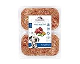 TACKENBERG Barf Menü mit Rindfleisch und feinem Gemüse für Hunde - 14 x 500 g - leckeres Frostfleisch als Hundefutter in Premiumqualität - natürlich getreidefrei - Gefrierfutter