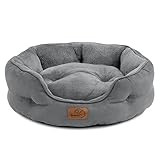 BEDSURE Katzenbett waschbar Katzen Bettchen - 51x48x15cm Katzen Bett grau mit zweiseitig Innenkissen Katzenschlafplatz für Katzen oder kleine Hunde