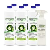 BactoDes - Spezial Geruchsneutralisierer 6L Konzentrat mit Spray-Mischflasche - Universal Enzymreiniger mit bio Mikroben-Wirkung - Effektiver Geruchsentferner für sämtliche unangenehme Gerüche