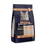 Amazon-Marke: Lifelong - Katzenfutter für ältere Katzen (Senior), Fein zubereitetes Trockenfutter mit frischem Huhn, Getreidefreie Rezeptur, 3 kg (1er-Pack)