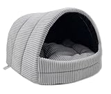 ODOLPLUSZ Hundehütte Hundehöhle Exklusives Haus Hund oder Katze | 2 Größen Komfortabel und Waschbar (Grau, M)