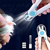 EPROICKS Nagelknipser mit Led-Licht für Hunde Katzen, Krallenschere für Katzen Hunde, mit Nagelfeile und Spritzfest Schutzvorrichtung, für Mittlere und Kleine Haustiere Krallenpflege