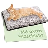 Selbstheizende Decke für Hunde & Katzen 60x45cm - Weich & kuschelige Katzendecke - Geräuschdämpfung - Waschbarer Bezug - Mit Rutschfester Unterseite