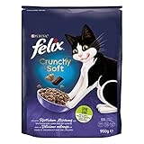 FELIX Crunchy & Soft Katzenfutter trocken, mit Lamm und Truthahn, 4er Pack (4 x 950g)