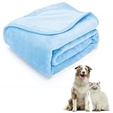 Nobleza Hundedecke Waschbare Weiche Hunde Fleecedecke Deck für Haustier Weiche Warme Decke, Blau 75x75cm