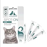 Hukasin® Spot On Katze - Zecken- und Floh Schutz - langanhaltender Zeckenschutz & Flohmittel für Katzen bis zu 12 Wochen, für die Gesundheit Ihrer Katze
