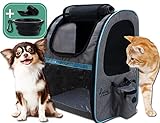 dainz® Einzigartiger Hunderucksack, Katzenrucksack nur für kleine Tiere bis MAXIMAL 6kg mit kratzfesten PVC Netzen | Rucksack für Hunde, Katzen, Kleintiere, etc.