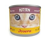 JOSERA Nassfutter Kitten Chicken (6 x 200 g) | Premium Katzenfutter mit saftigem Hühnchen und Lachsöl | getreidefrei | für wachsende Katzen | Anti-Haarballen | Alleinfuttermittel | 6er Pack