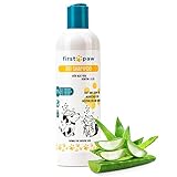 FIRSTPAW 300ml Pet Shampoo, Welpenshampoo, Hundeshampoo und Katzenshampoo mit Aloe Vera - Geeignet für Sensitive Haut, 100% Vegan Rückfettendes Shampoo für alle Hunderassen und Felltypen
