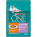 PURINA ONE Katzennassfutter, hochwertige Katzennahrung, reich an Vitaminen und Mineralstoffen, 24er Pack (24 x 85 g Beutel)