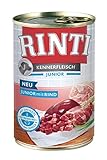 Rinti Pur Kennerfleisch Junior Rind für Hunde, 24er Pack (24 x 400 g)