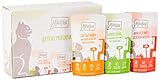 MjAMjAM - Premium Nassfutter für Katzen - Mixpaket I - Huhn, Rind, Herzen, 12er Pack (12 x 125 g), getreidefrei mit extra viel Fleisch