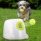 KKTECT Automatischer Ballwerfer, automatische Ballmaschine für kleine Hunde, Tennisballmaschine, interaktives Puzzle-Spielzeug für Hunde-IQ-Training, inklusive 3 Bällen