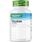 Taurin - 240 Kapseln - Hochdosiert mit 1500 mg pro Tagesportion - 99% Reinheit - ohne Zusätze - Vegan