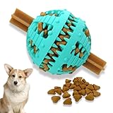 PawsOnly Hundeball für Kleine Große Hunde | Futterball für Hunde | Welpenspielzeug | Naturkautschuk | Zahnpflege Hunde Spielsachen | Hundespielzeug Intelligenz Ball (Klein 6 cm, Blau)