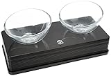 Catit Style Glass Diner, erhöhter Glasnapf, schwarz glänzend, 2 x 200ml