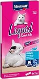 Vitakraft Liquid Snack, flüssiger Katzensnack, mit MSC-Lachs, Katzenleckerlies, mit Omega3 Fettsäuren, für gesunde Haut, kalorienarm (1 Paket mit 6x 85g)