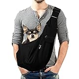 Lyneun Transporttasche für Hunde und andere Haustiere, verstellbar, atmungsaktiv, geeignet für Spaziergänge und Aktivitäten im Freien (schwarz)