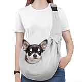 Pawaboo Hundetragetasche, Tragbare Haustier Hundetasche mit Verstellbare Schultergurt,Outdoor Reise Haustier Umhängetasche Transporttasche für Klein Hund Katze (Bis zu 12lbs), Grau
