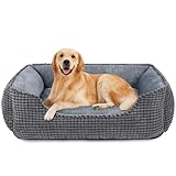 JOEJOY Hundebett Grosse Hunde, Hundebett Waschbar Flauschig Hundekorb, Weiches Plüsch-Hundebett, rutschfeste Hundekörbchen, 89x63x23cm, Hundebetten für Mittelgroße und Große Hunde und Katzen