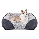 JOEJOY Hundebett Mittelgroße Grosse Hunde Hundekorb Waschbar - Flauschig Hundebett, rutschfest Hundebetten HundeköRbchen, PlüSch Hundekorb für Hunde und Katzen(L76×61×23 cm)