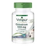 Fairvital | Vetipur Colostrum für Hunde - 90 Tabletten - Natürliche Erstmilch - Futterergänzung für Hunde - 500mg Colostrum pro Tablette