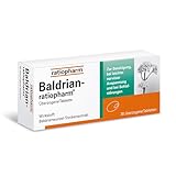 Baldrian-ratiopharm überzogene Tablette: Wirkt beruhigend bei leichter nervöser Anspannung und Schlafstörungen. Mit dem Trockenextrakt aus der Baldrianwurzel. 30 Tabletten