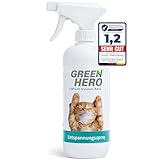 Green Hero Entspannungsspray 500 ml für Katzen enthält beruhigende Duftstoffe wie Baldrian, Lavendel und natürliche Katzenminze für Wohlbefinden und Entspannung