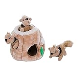 Outward Hound Hide-A-Squirrel Puzzle - Plüsch-Hundespielzeug mit Eichhörnchen, S, braun, 31001