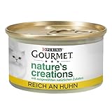 Gourmet Nature's Creation Katzennassfutter in Gelee naturbelassen, Huhn, 12er Pack (12 x 85g)