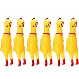 meekoo 6 Packung Gummi Schreiend Hühner Spielzeug Gelb, Quietschen, Neuheit und Dauerhaft, Schrillen Dekompression Werkzeug Gadgets