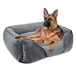 FURTIME Hundebett Grosse Hunde, Hundebett Waschbar Flauschig Hundekorb, Rutschfestes Hundekörbchen, Anti-Angst Hundebetten Weich Bequem Atmungsaktiv, Hundebett für Grosse Hunde und Katzen, 89x63x23cm