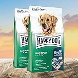Happy Dog Fit & Vital Maxi Adult 2 x 14kg Sparpaket- Hunde Trockenfutter weizenfrei - Ausgewogene Vollwertkost für große, normalaktive Hunde - Grünlippmuschel zur Unterstützung für die Gelenke