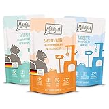 MjAMjAM - Premium Nassfutter für Katzen - Mixpaket IV - 4*Huhn, 4*Ente & Geflügel, 4*Pute 12 x 125g, 12er Pack (12 x 125 g), getreidefrei mit extra viel Fleisch