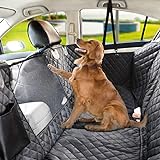 Vailge Autoschondecke für Hunde Rücksitz, rutschfeste Wasserabweisende Hundedecke Rückbank mit Sichtfenster und Sicherheitsgurt (152cm W x162cm L)
