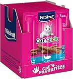 Vitakraft Cat Stick Classic, Katzensnack, fleischige Mini-Sticks, mit Lachs in MSC Qualität, in Vorratsgröße, ohne Zusatz von Zucker und Getreide (20x 3 Stück)
