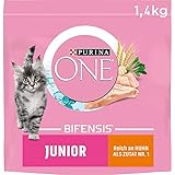 PURINA ONE Junior, Reich an Huhn und Vollkorn-Getreide Katzentrockenfutter, 6er Pack (6 x 1500 g)