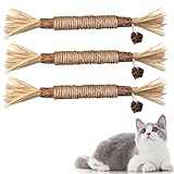 Redreo Katzenminze Sticks, 3 Stück Katzen Kauhölzer Sticks für Katzen Zahnpflege & Gegen Mundgeruch Natürlich Sicher Katzensticks Kausticks